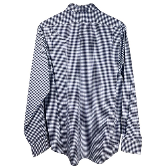 POLO RALPH LAUREN Blue & White Gingham button Down Men's Large Shirt - Picture 6 of 7